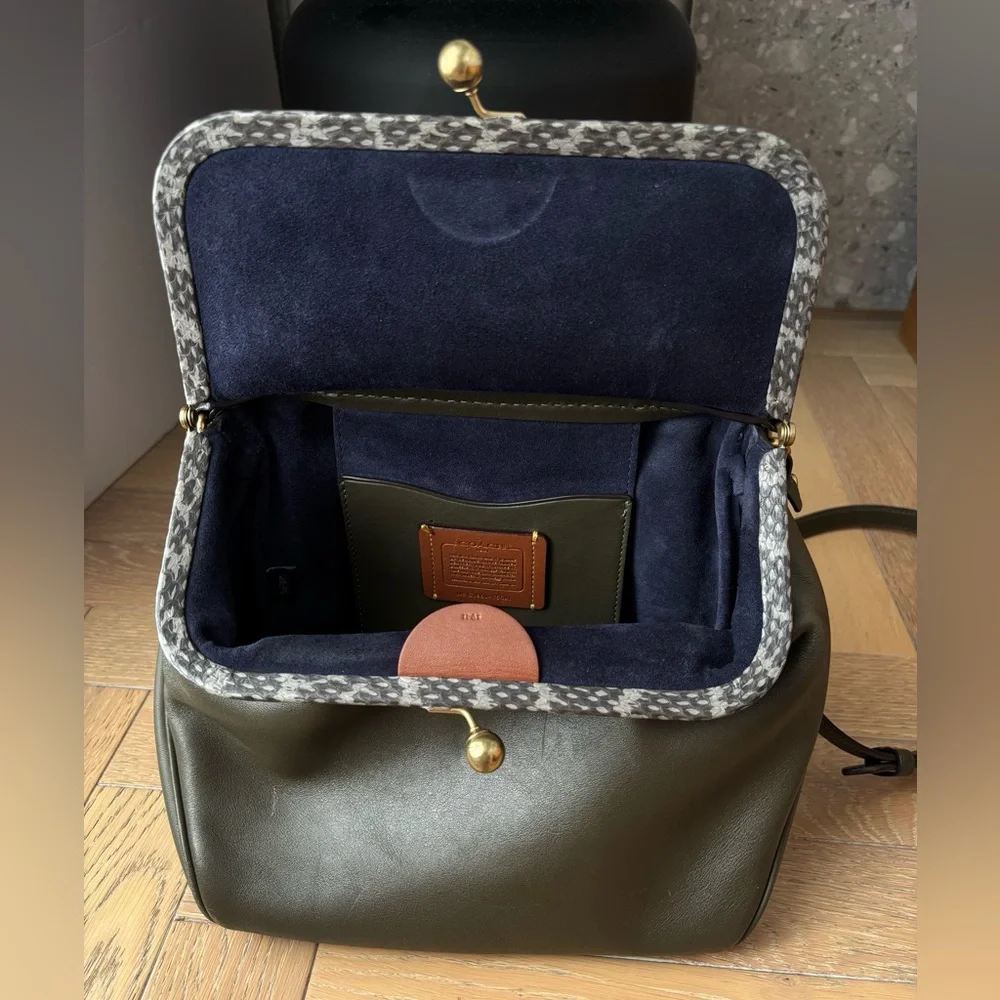 COACH Rider Bag 24 With Snakeskin Detail in Moss